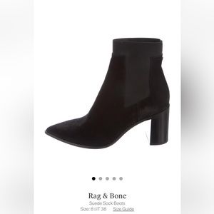 Rag & Bone black suede ankle boot
